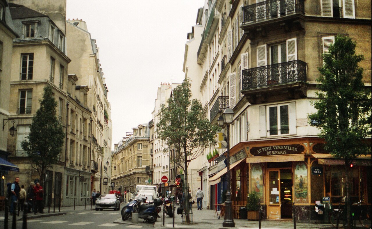 Ruas historicas do bairro do Marais, em Paris